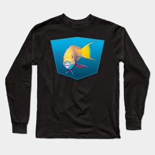 Colorful parrotfish | Blue background | Long Sleeve T-Shirt